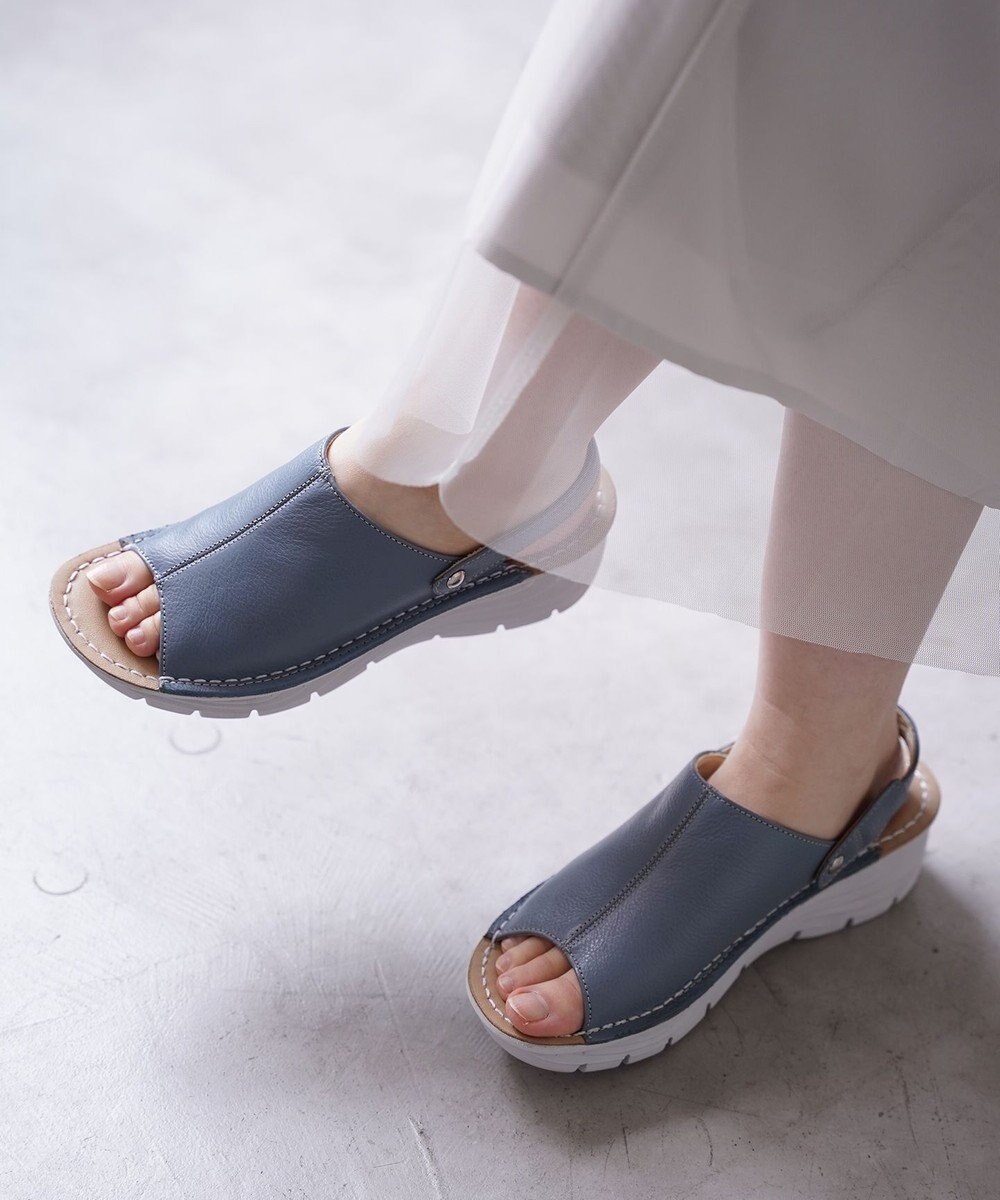 Pointer 本革 超軽量厚底サボサンダル 