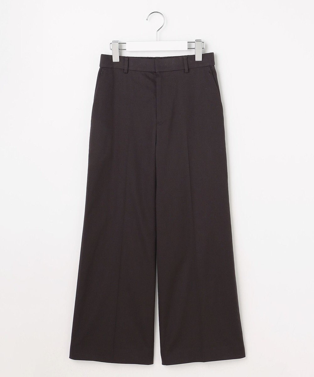 自由区 L コットンサテンクロップド丈ワイドストレート パンツ 