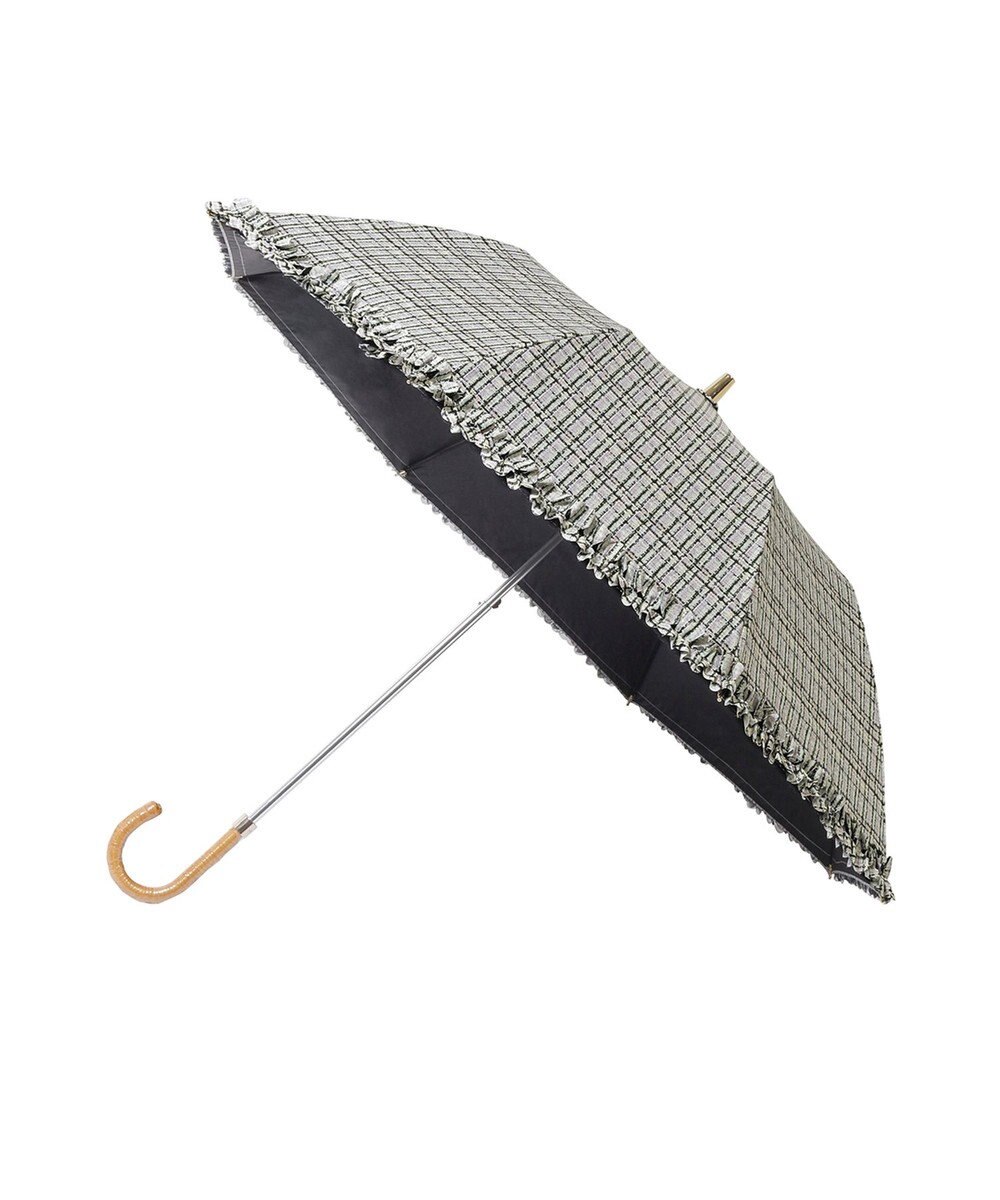 MOONBAT 【晴雨兼用日傘】LANVIN en Bleu (ランバン オン ブルー) 折りたたみ日傘 ドビーフリル 遮光 遮熱 UV 