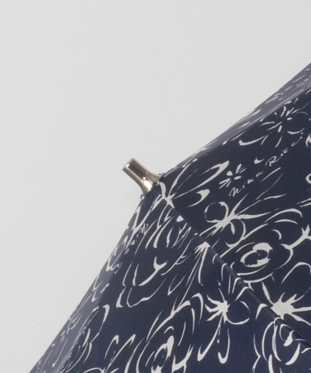 AURORA NINA RICCI ニナリッチ ドローイング花柄プリント 晴雨兼用傘（折りたたみ傘・トップフラット） 