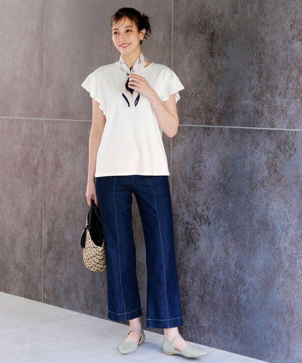 Tiaclasse 【洗える】フリル袖ポンチプルオーバー 