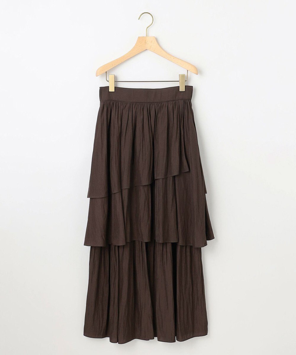 組曲 【入江未悠さんコラボ】ギャザーライトデシンティアード スカート 