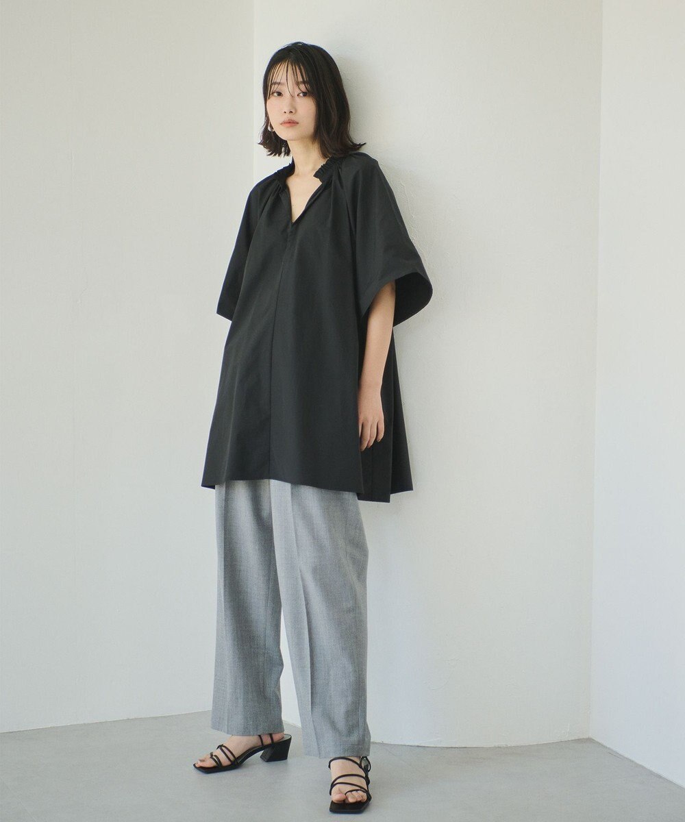 #Newans 【ANSWER for 骨格ナチュラル】ギャザーネックフレアスリーブチュニック 