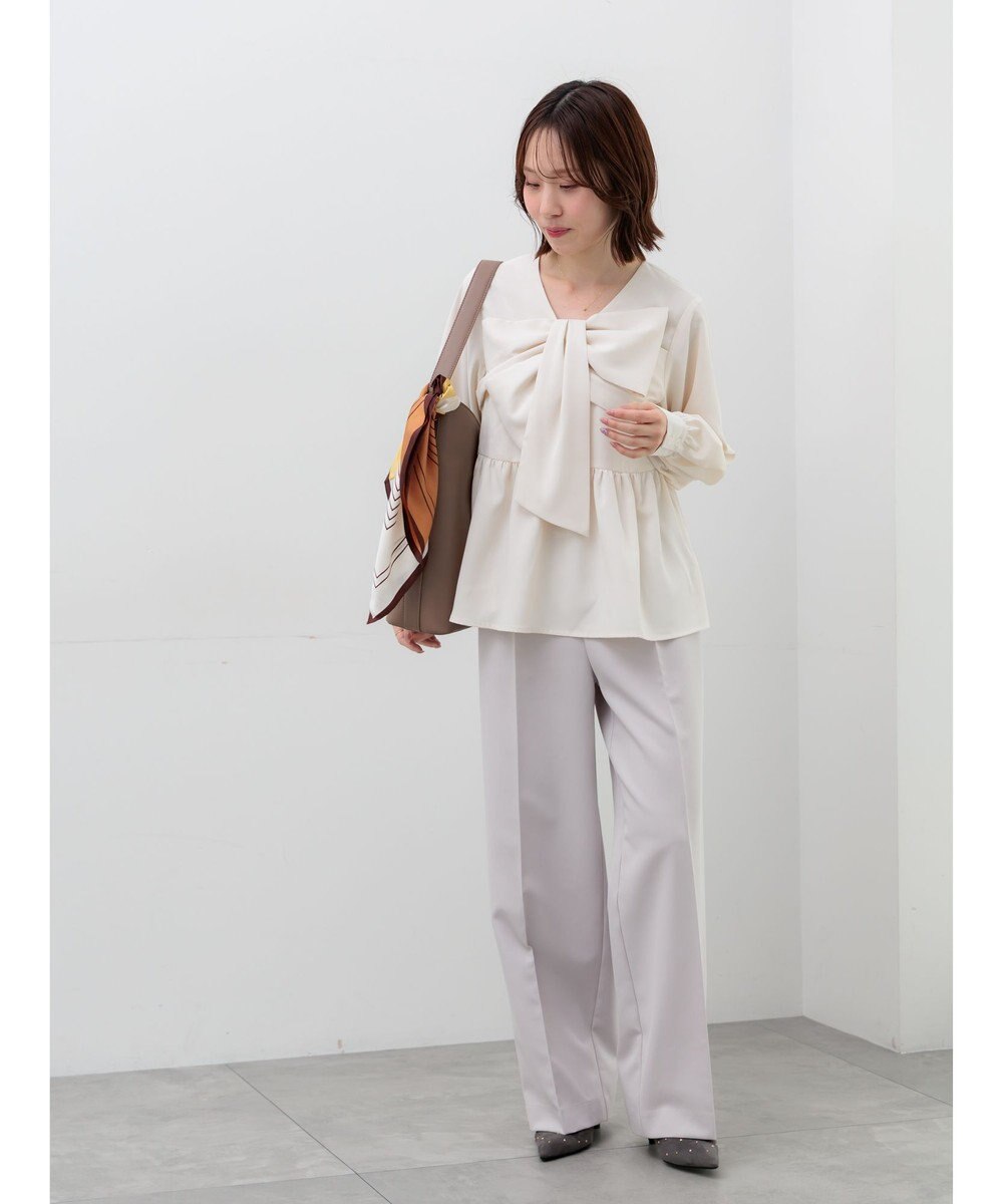 Te chichi リボンディテールペプラムブラウス 
