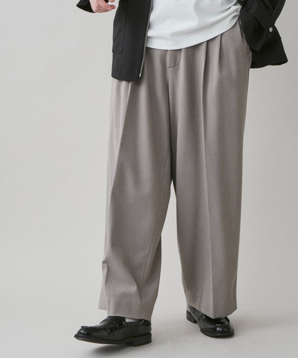 WEGO 起毛TR ワイドストレートスラックス 