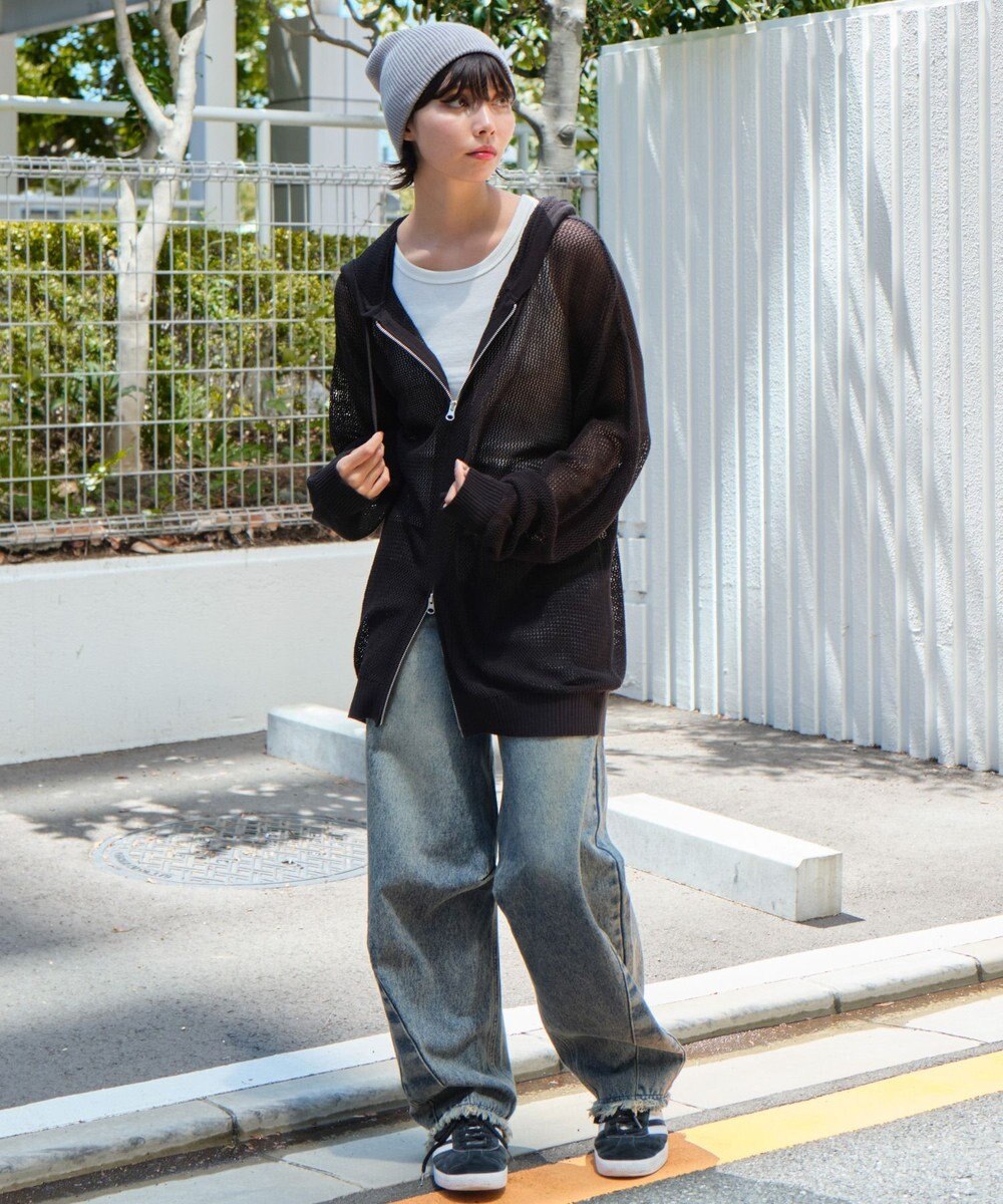 WEGO 【ユニセックス着用ITEM】メッシュニットZIPパーカー 