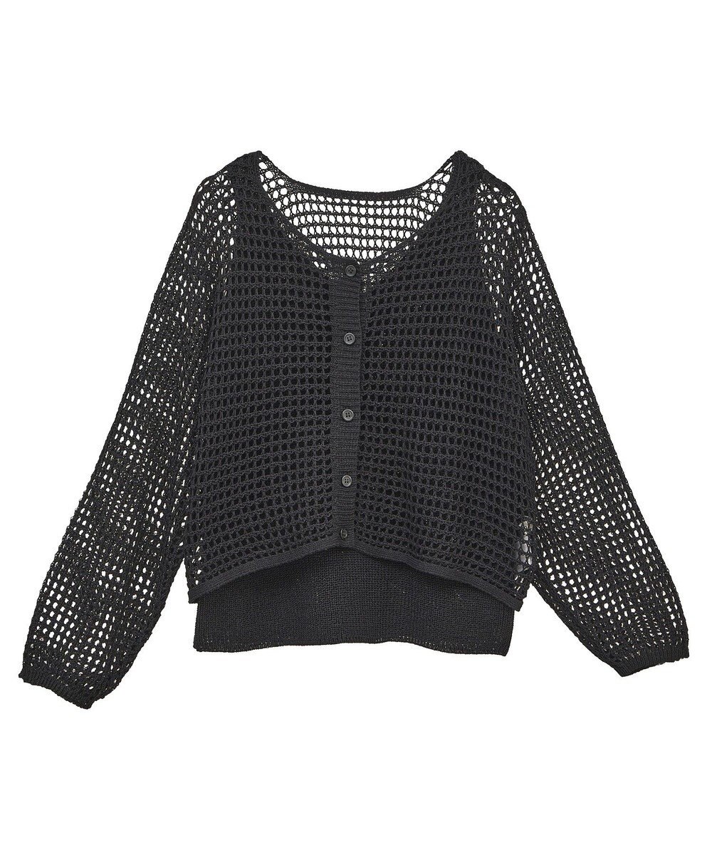 earth music&ecology ＳＥＴ２点メッシュニットカーディガン＋ビスチェ 