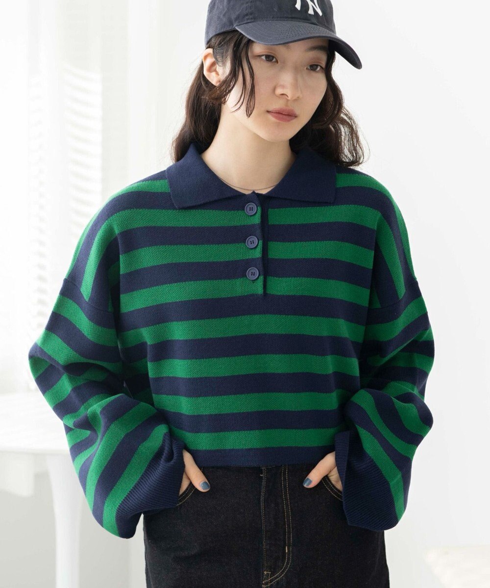 WEGO ボーダーニットポロ 