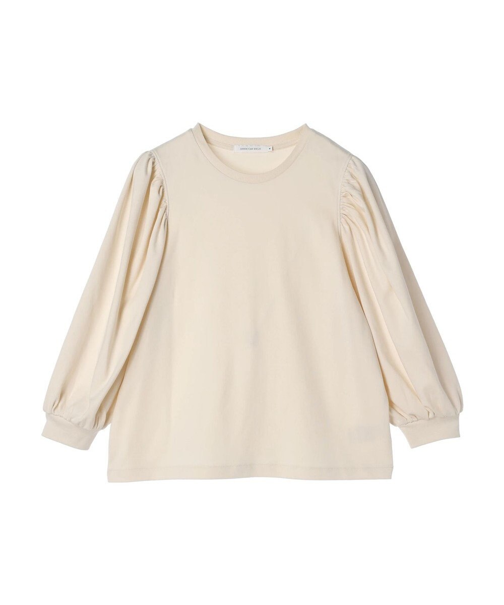 AMERICAN HOLIC ドルマンギャザー７分袖カットプルオーバー 