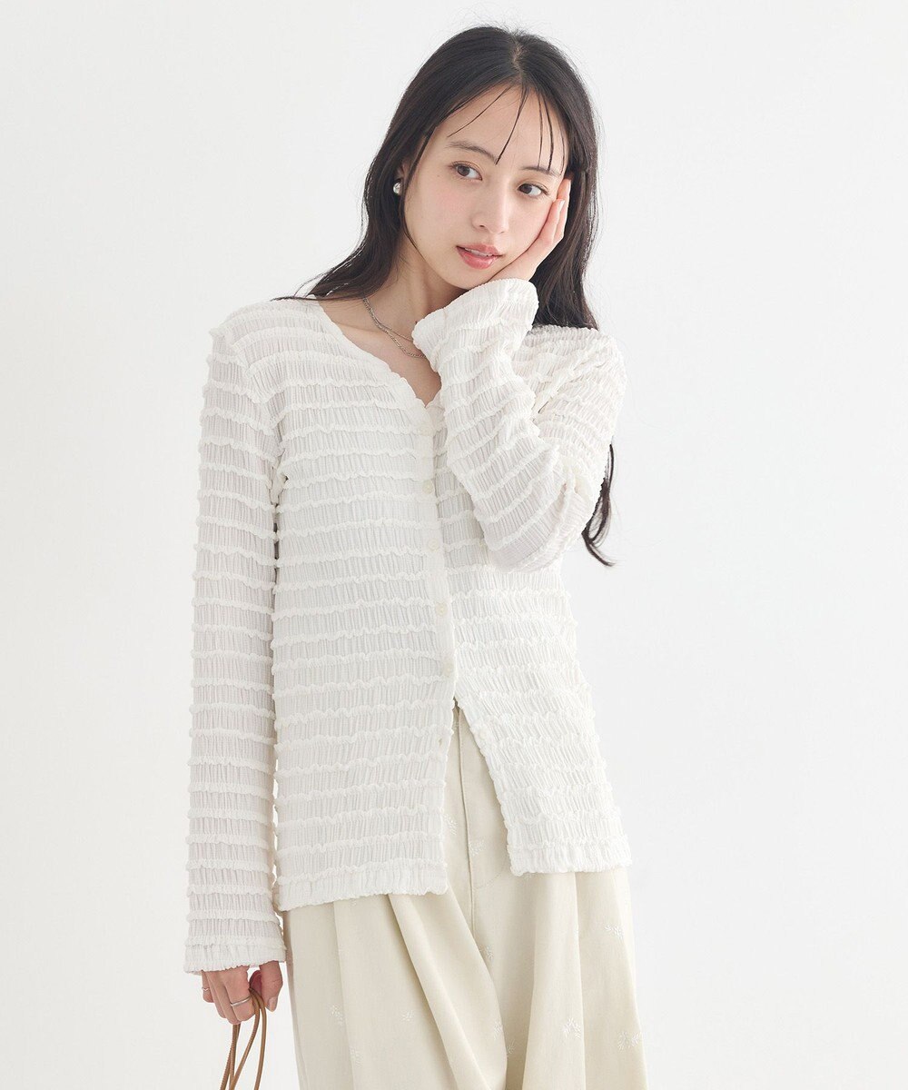 earth music&ecology 【予約】シャーリングカットカーディガン 