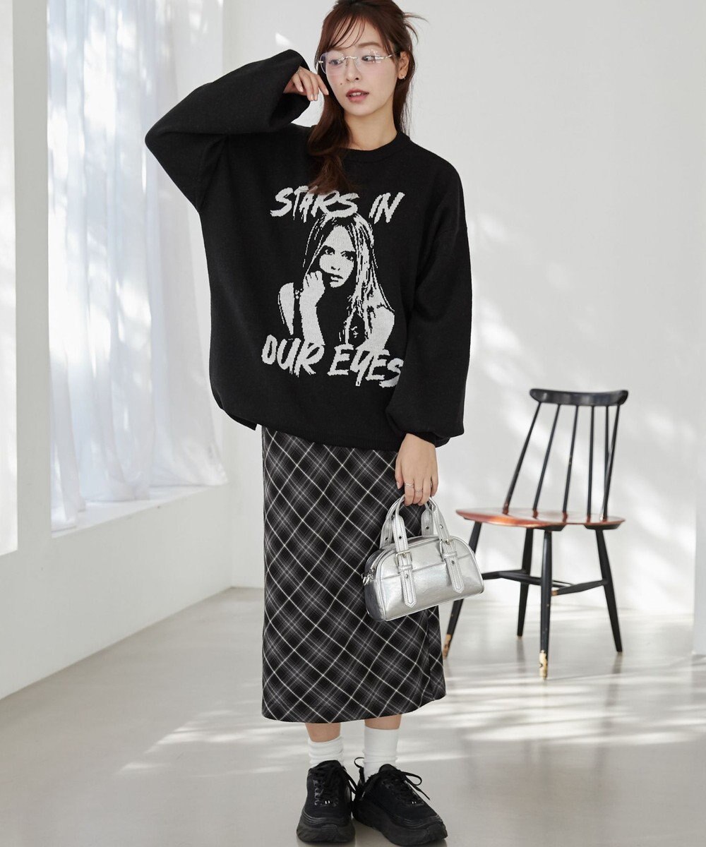 WEGO グラフィックBIGニットプルオーバー 