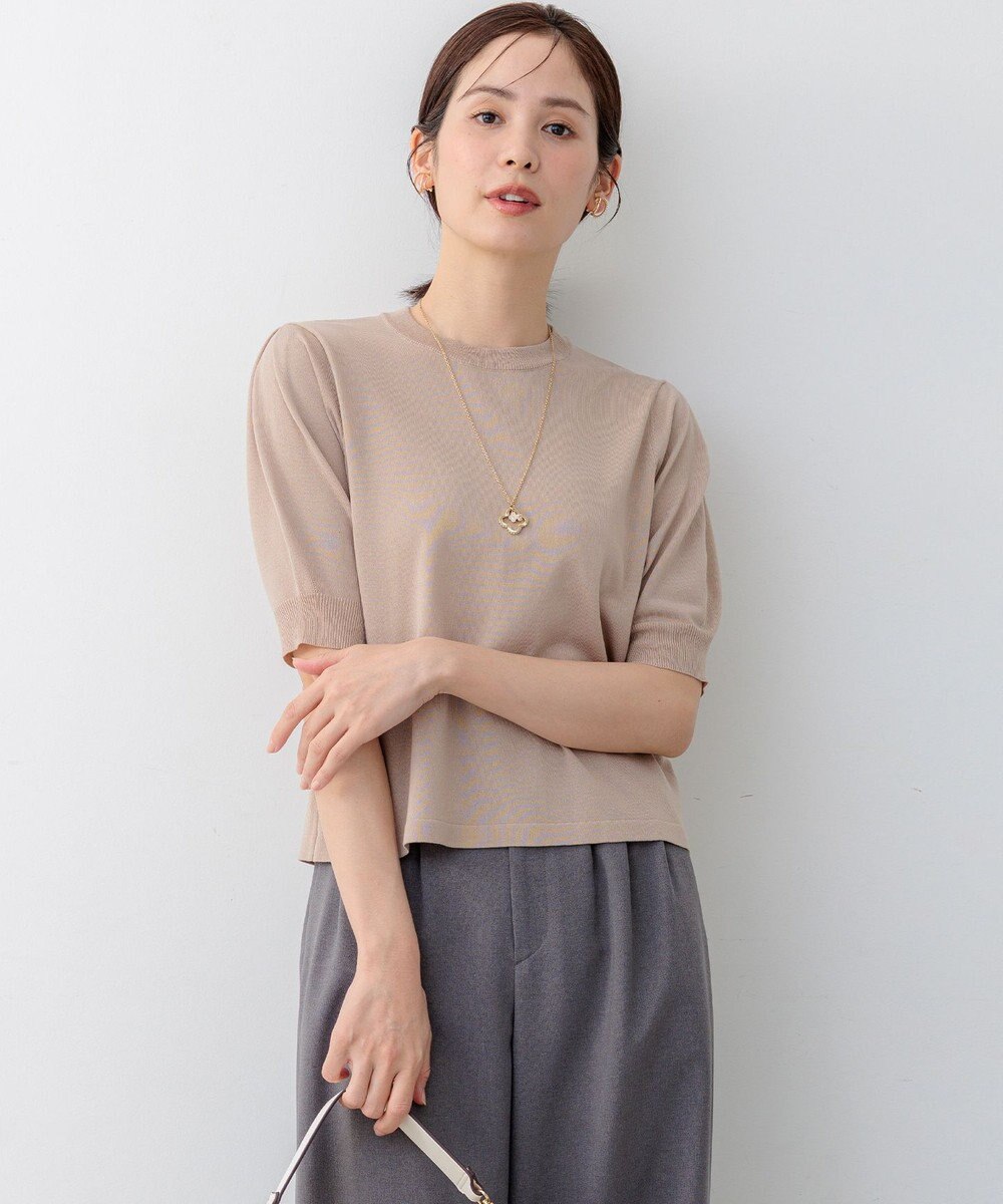 組曲 【先行予約】シアー ニット５分袖 プルオーバー 