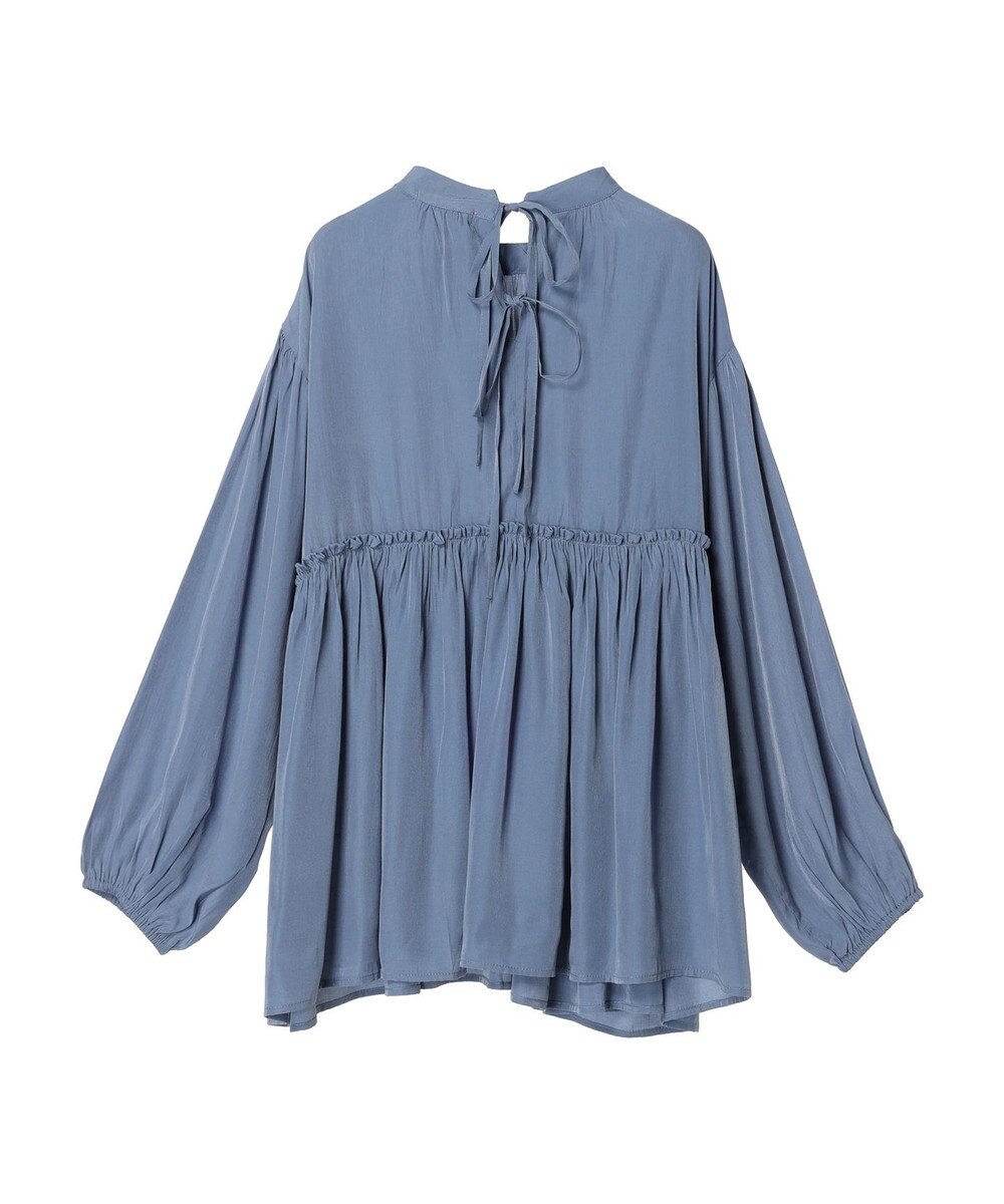 CRAFT STANDARD BOUTIQUE 後リボン切替ギャザーチュニックブラウス 