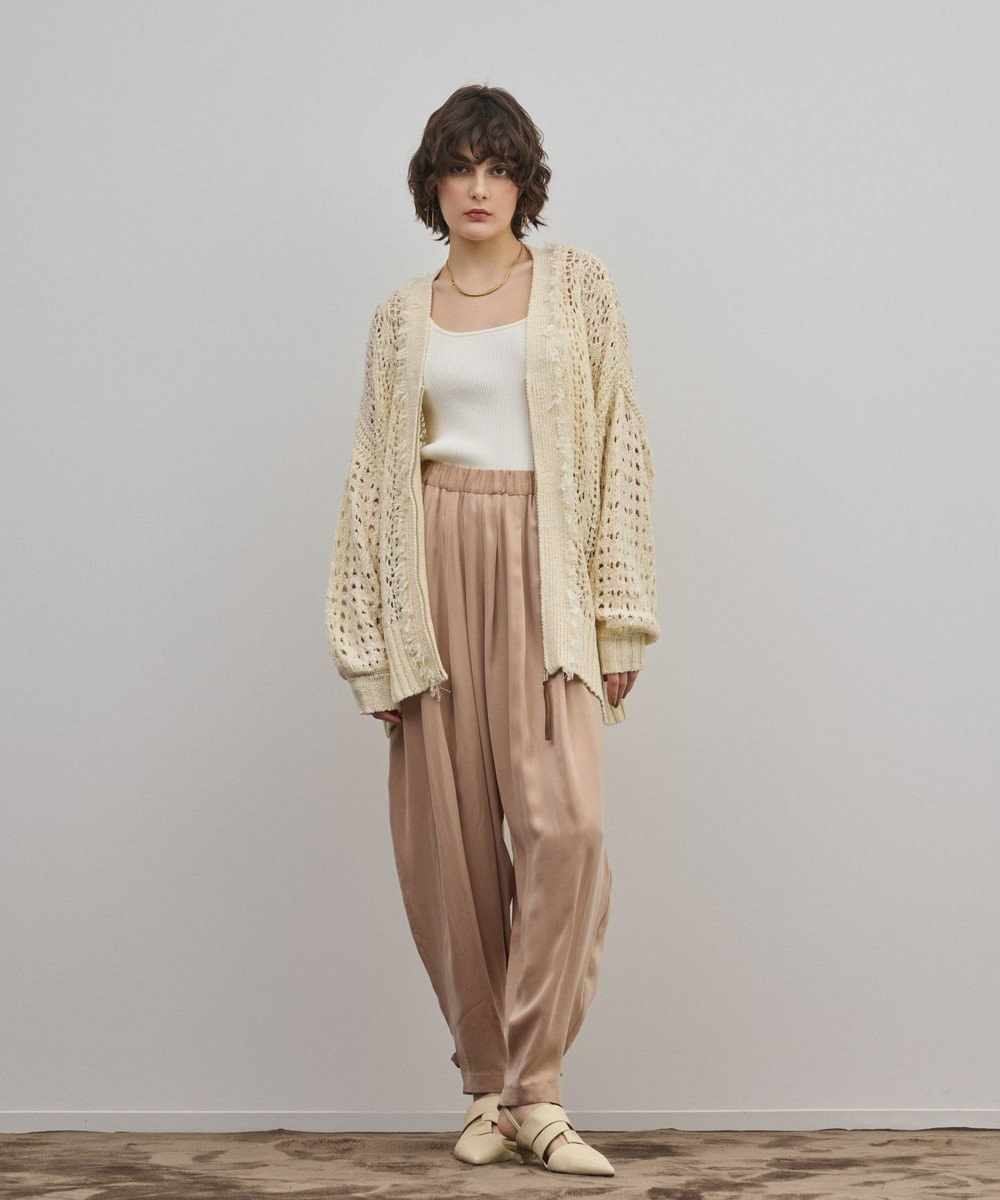 GRACE CONTINENTAL zipミドルニットカーディガン 