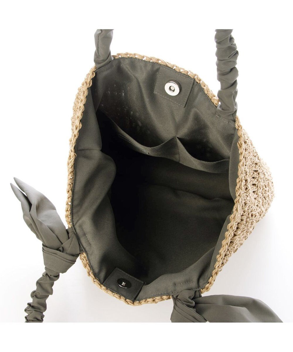 UNBILLION カシュカシュ cachecache / 下がりリボン柄編みトート カゴバッグ 