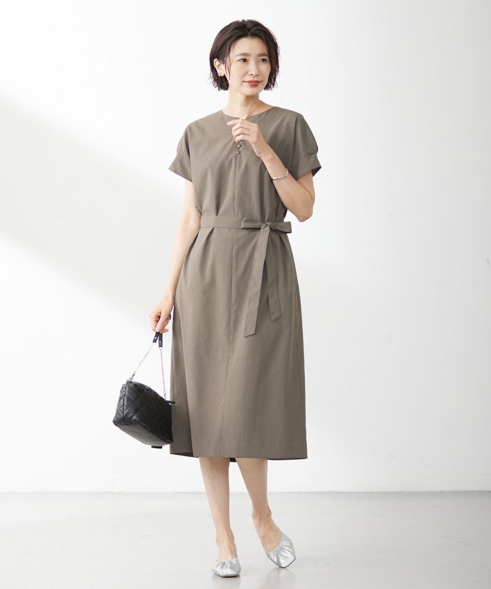 J.PRESS LADIES S 【洗える・イージーケア】ソフトタイプライター フレンチスリーブ ワンピース 