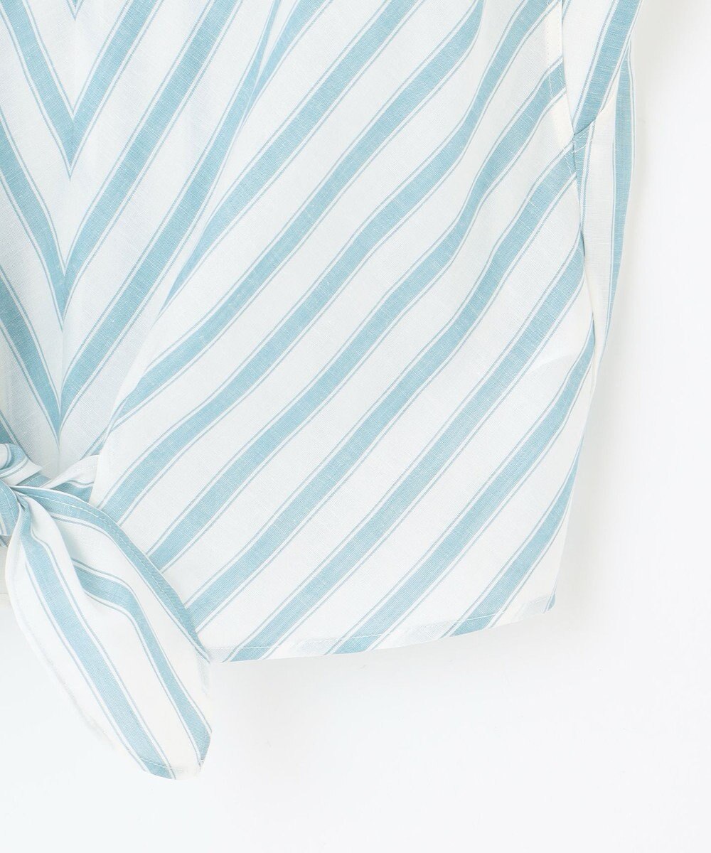 自由区 L 【洗える】テンセルリネンリボン ブラウス 