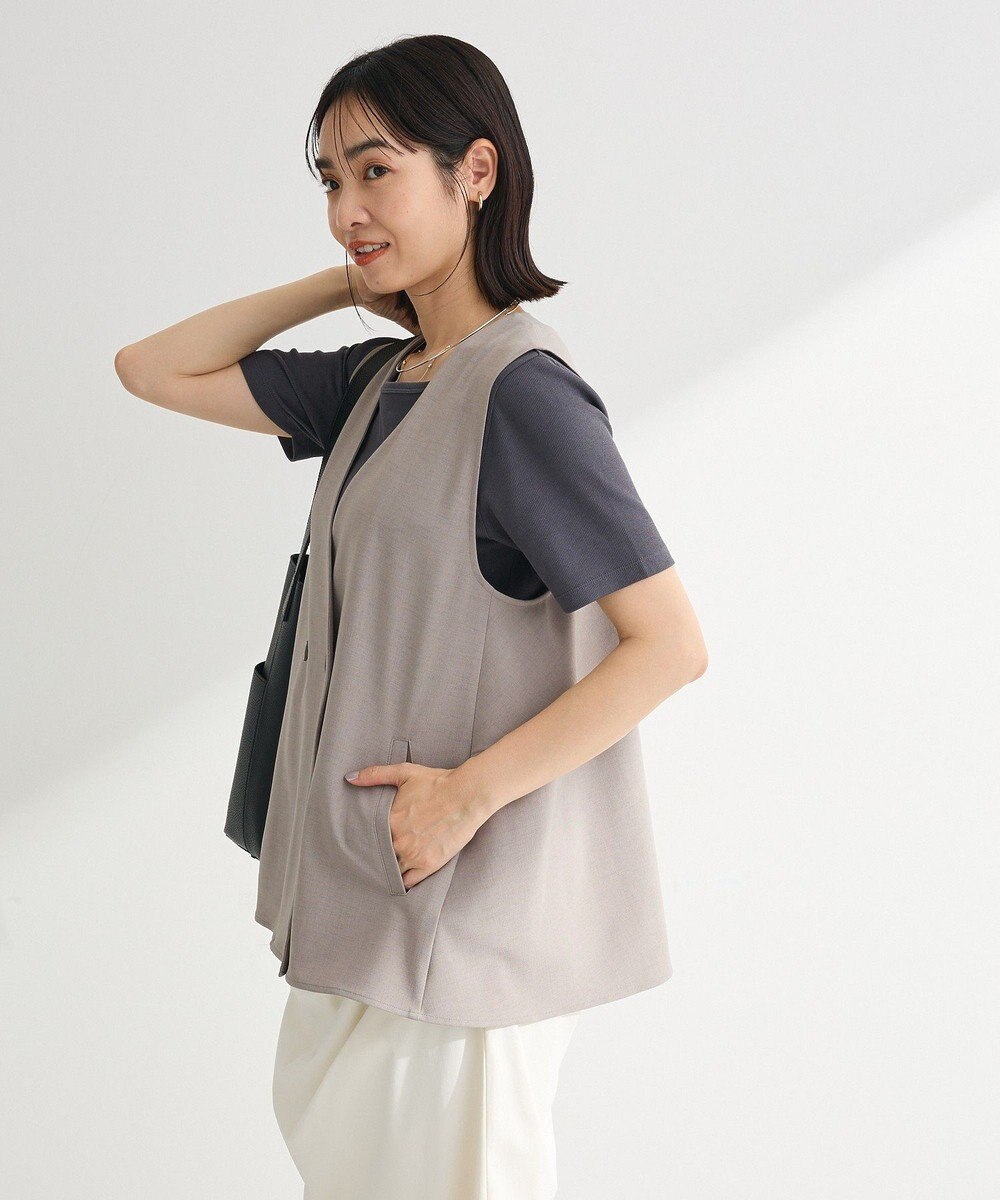 Green Parks イージーケアバックフリルジレ 