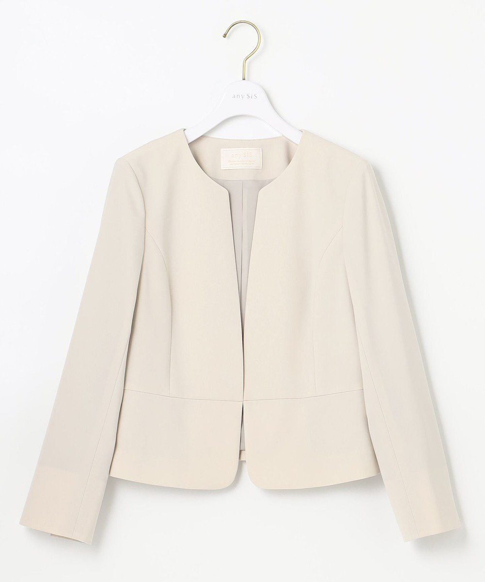 ANY SIS 【セットアップ対応】セレモニーダブルクロス ノーカラー ジャケット 