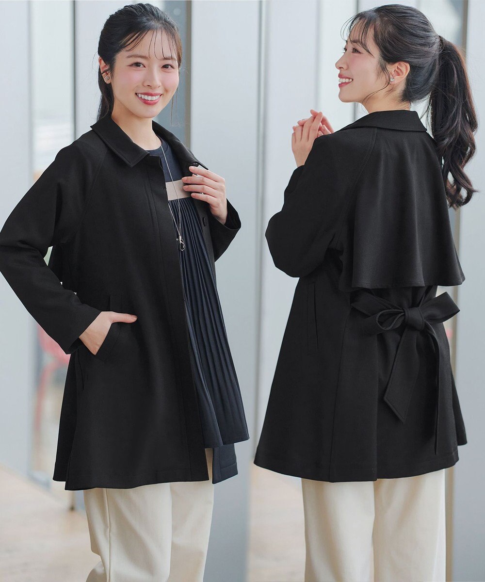 Tiaclasse ステンカラーフレアミドルコート 