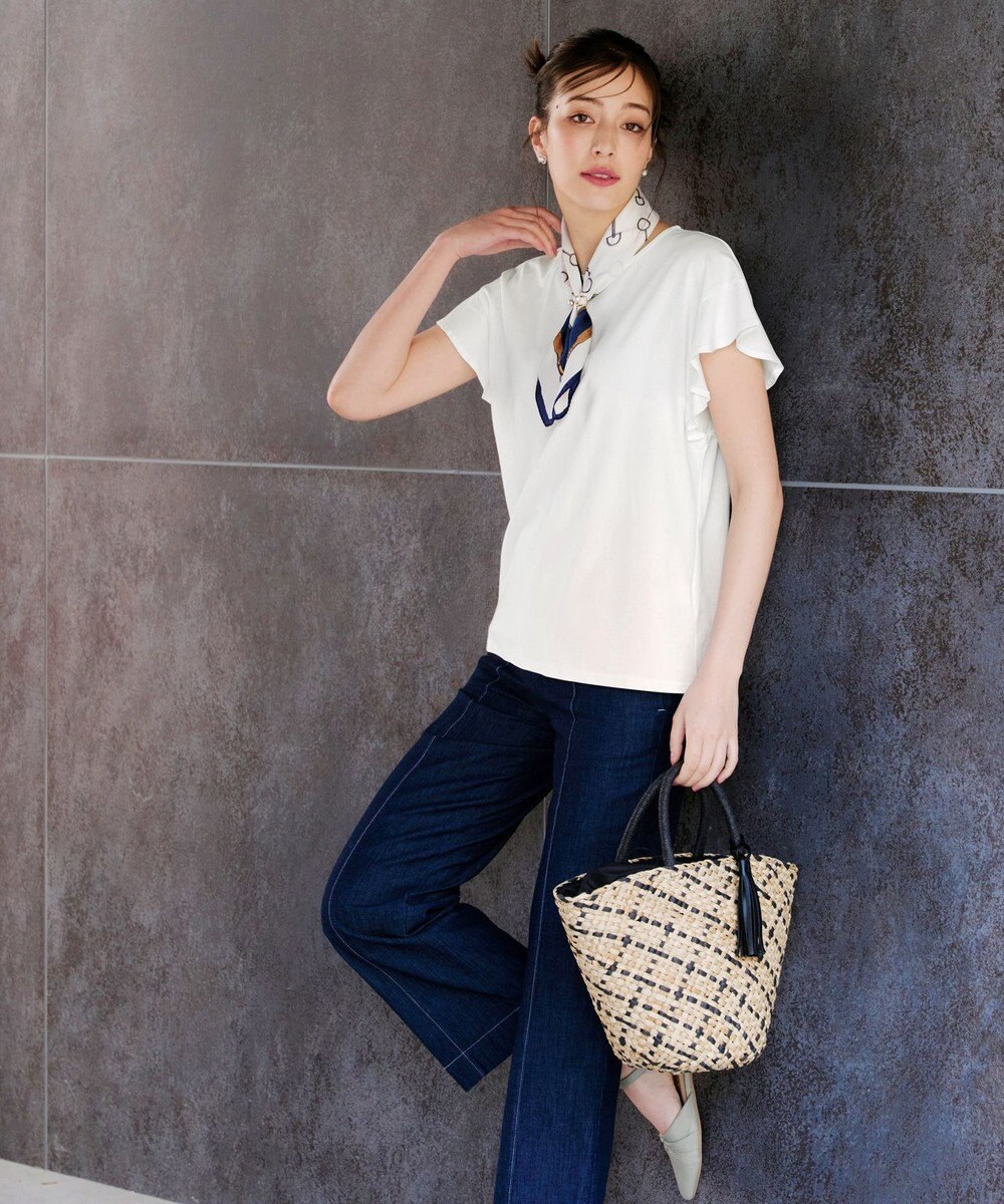 Tiaclasse 【洗える】フリル袖ポンチプルオーバー 