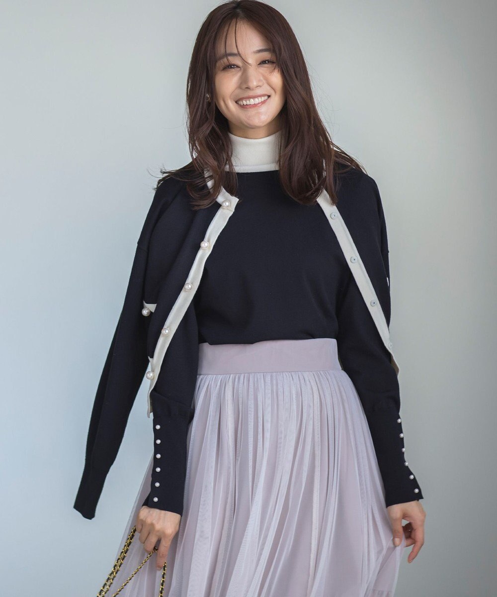 組曲 L 【WEB限定色あり】ELENA パールボタン ニットジャケット 