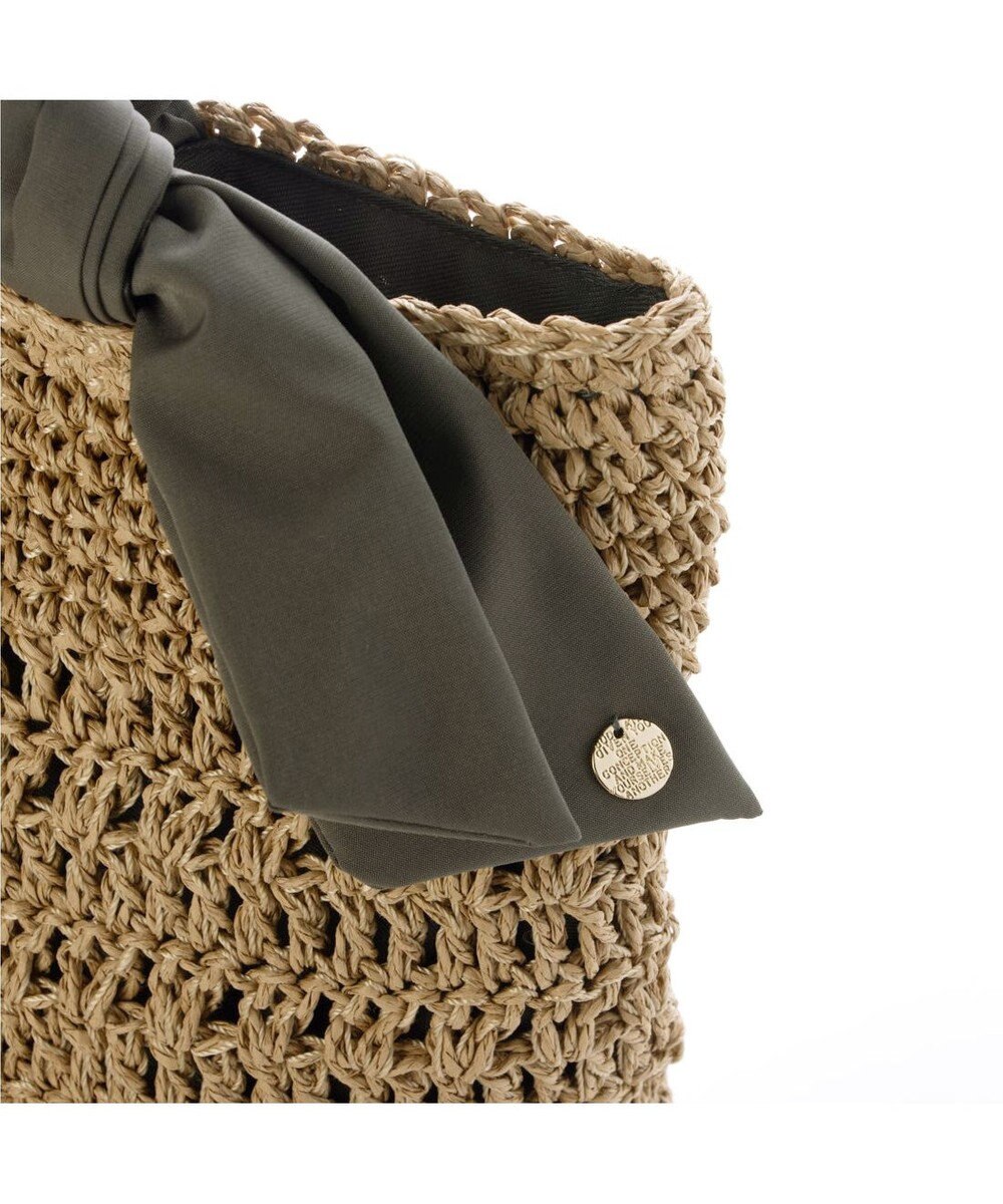 UNBILLION カシュカシュ cachecache / 下がりリボン柄編みトート カゴバッグ 