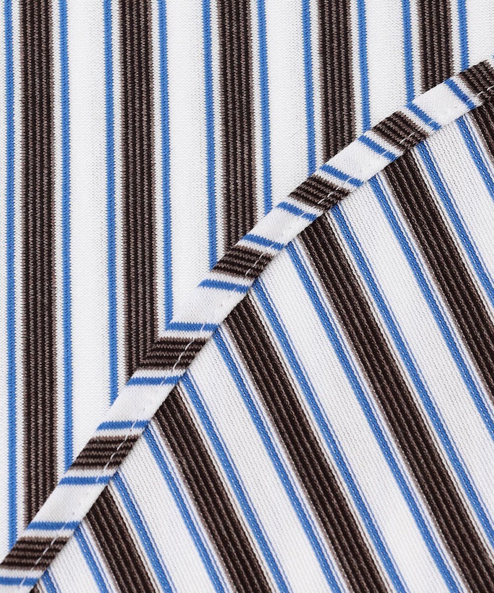 JOSEPH ABBOUD 【キングサイズ・快適な着心地・イージーケア】コンフォートジャージー ストライプ シャツ 