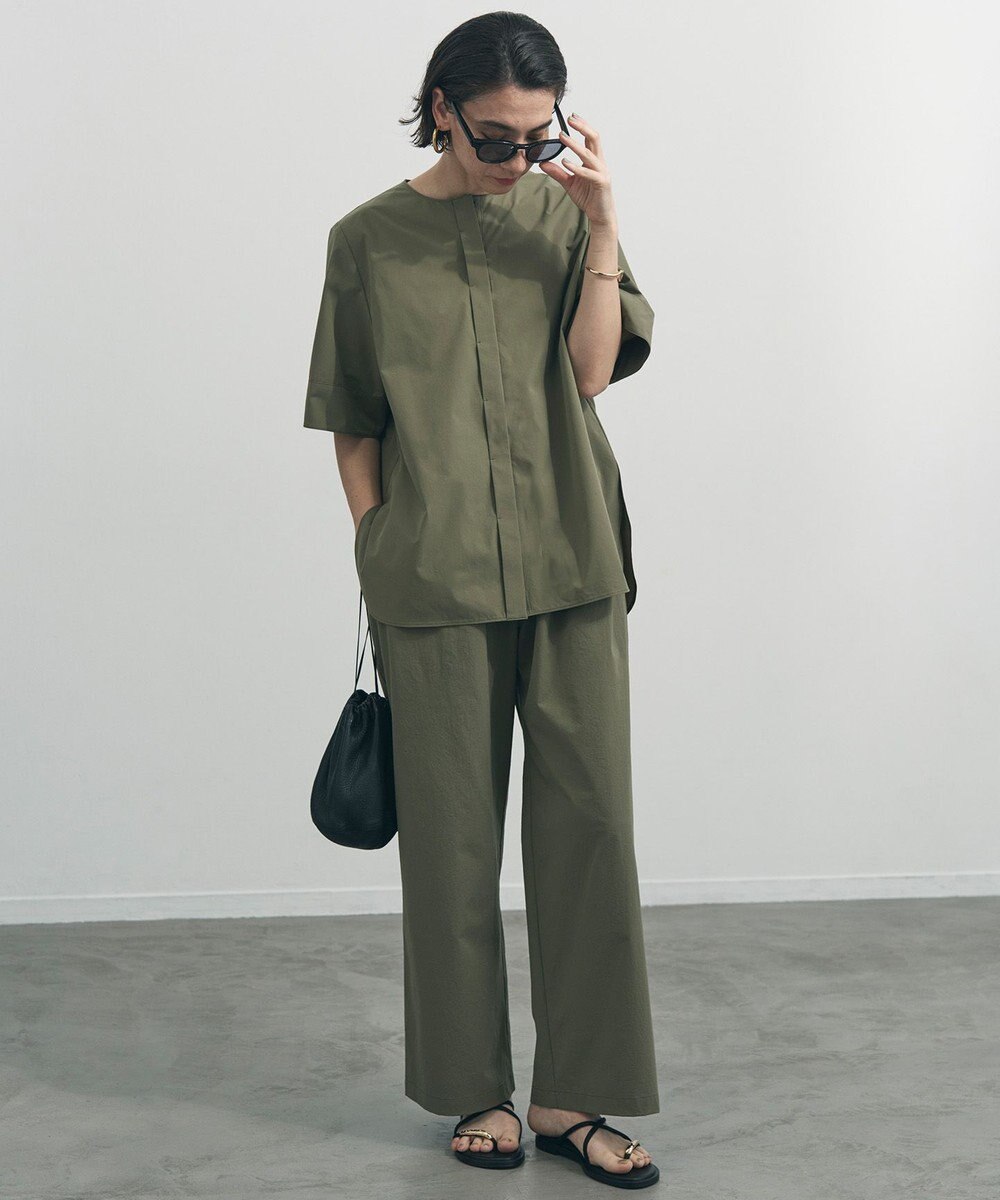 UNFILO 【セットアップ着用可/ウエストゴム】FINE MOVE ギャザーワイドパンツ 