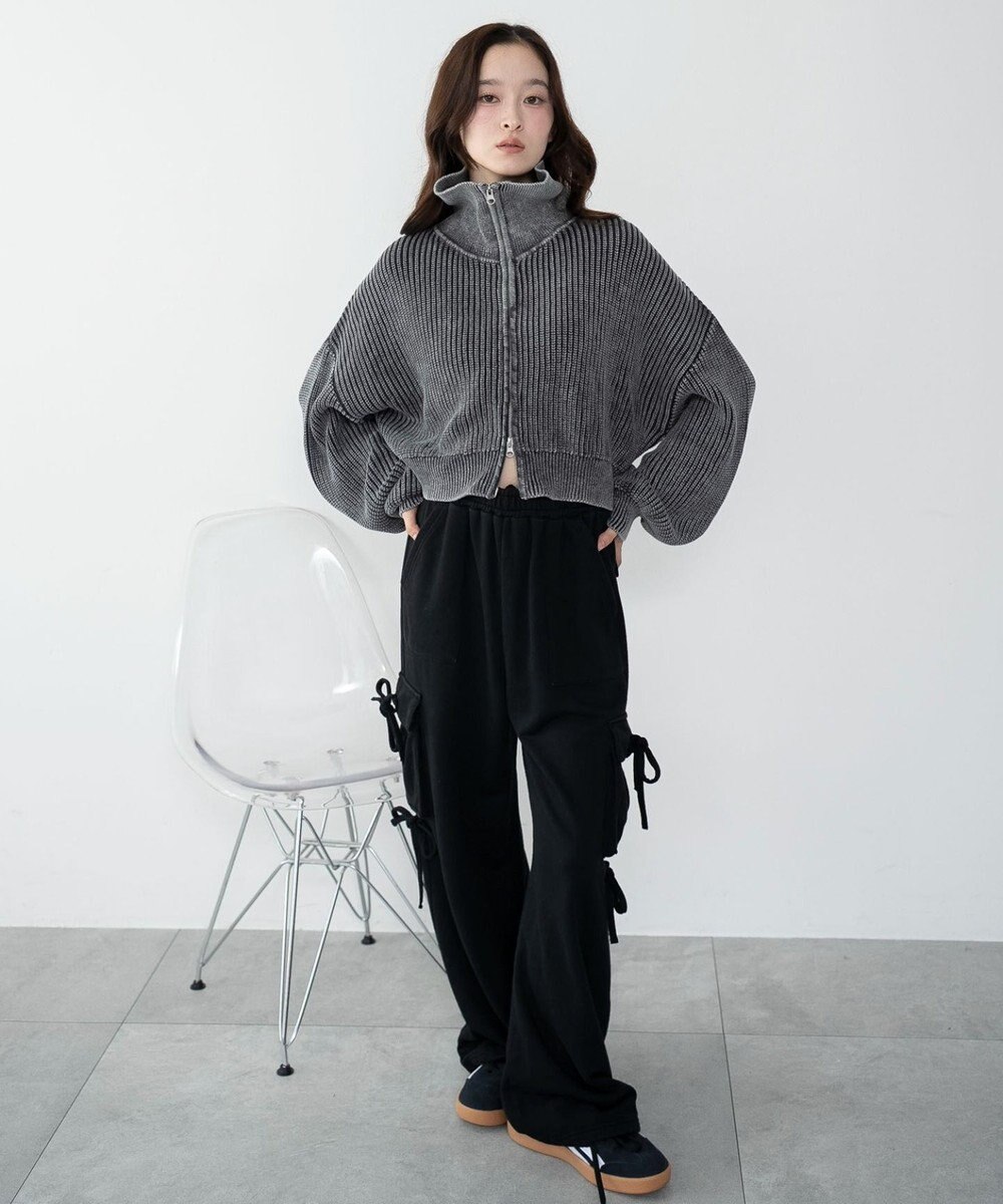 WEGO ダブルジップショートニットブルゾン 