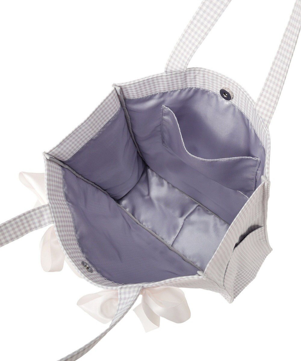 Maison de FLEUR ギンガムリボンスクエアトートバッグ 