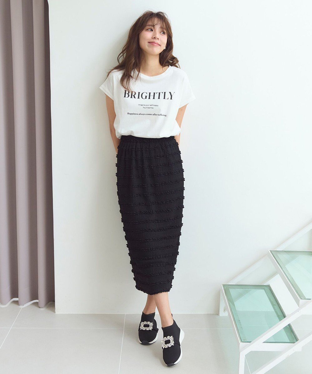 Feroux フレンチスリーブロゴプリント Tシャツ 