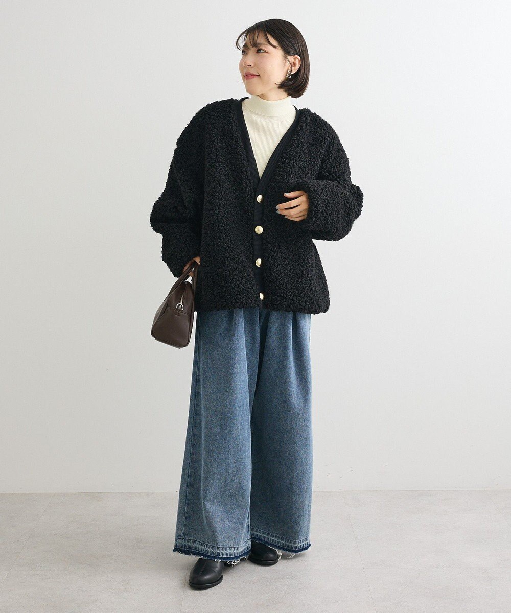 Green Parks チクチクしないリブタートルニットプルオーバー 