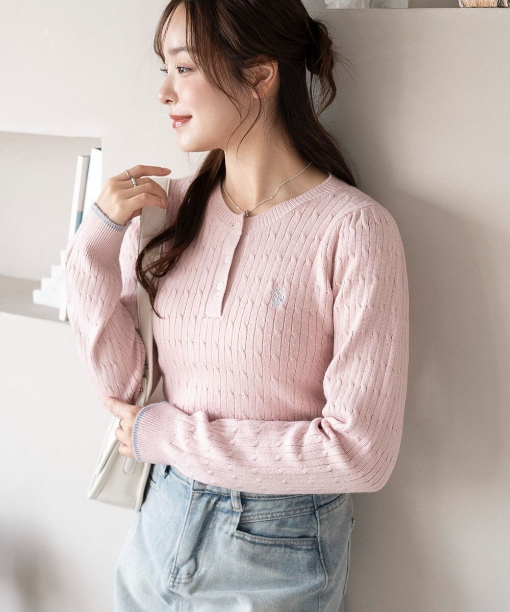 WEGO 【WEB限定/25年秋冬新作】別注USPOLOヘンリーネックニットPO 