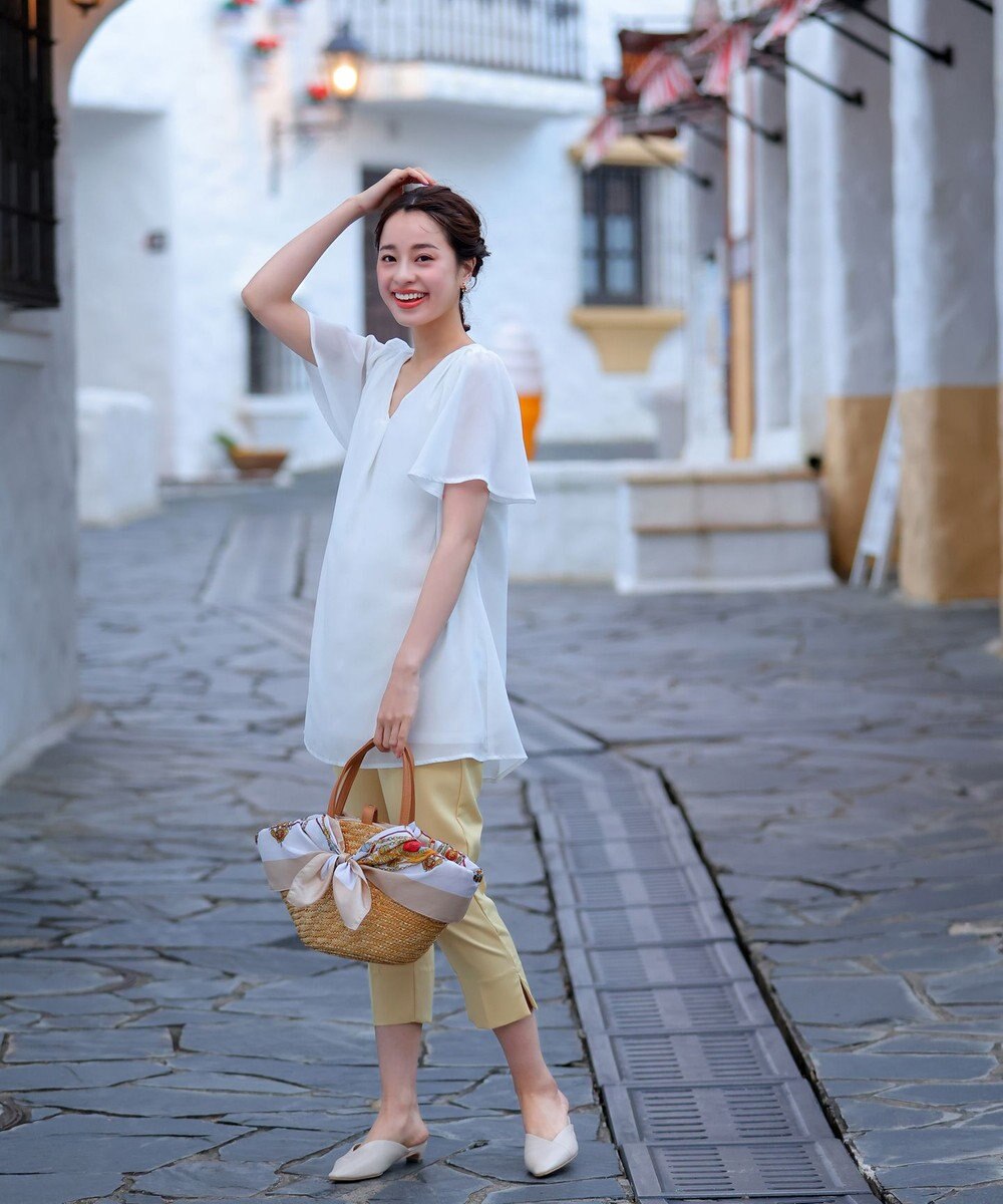 Tiaclasse フレアスリーブチュニックブラウス 