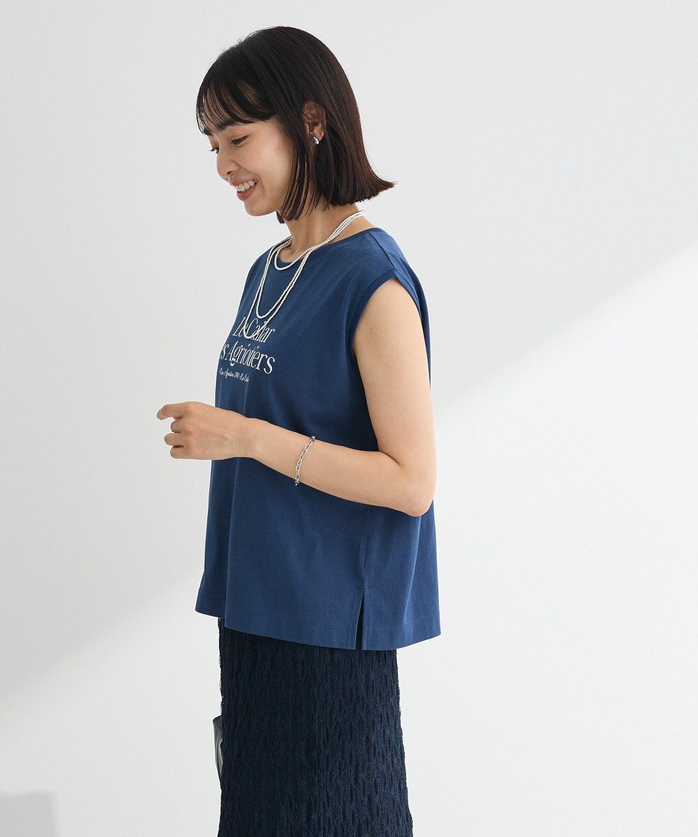 Green Parks ノースリーブフェミニンロゴプルオーバー 