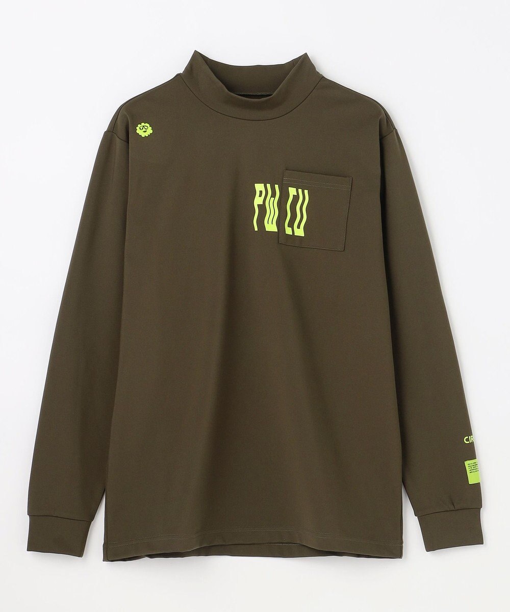 PW CIRCULUS 【裏起毛であたたか】【MEN】WAVY LOGO  裏起毛ロングスリーブモックネックT ゴルフ 
