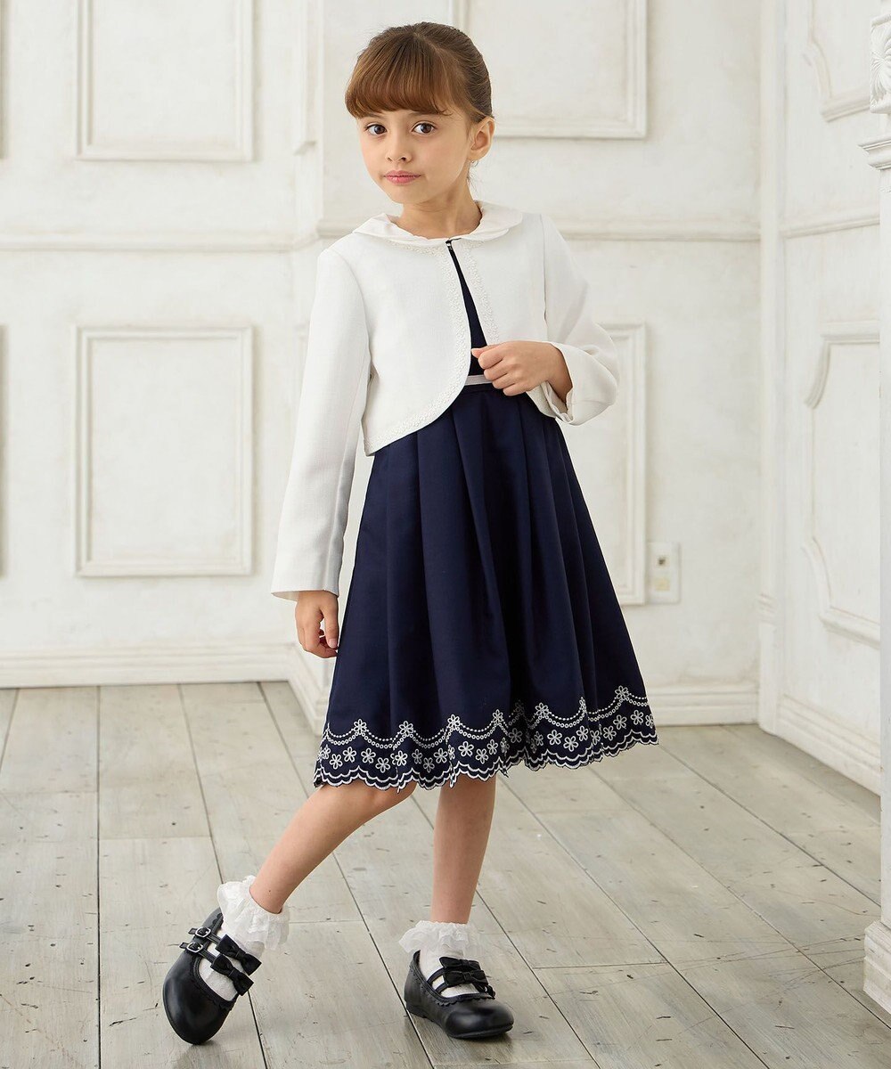 ANY KIDS 【2点セット】ジャケット＋裾刺繍ワンピース 