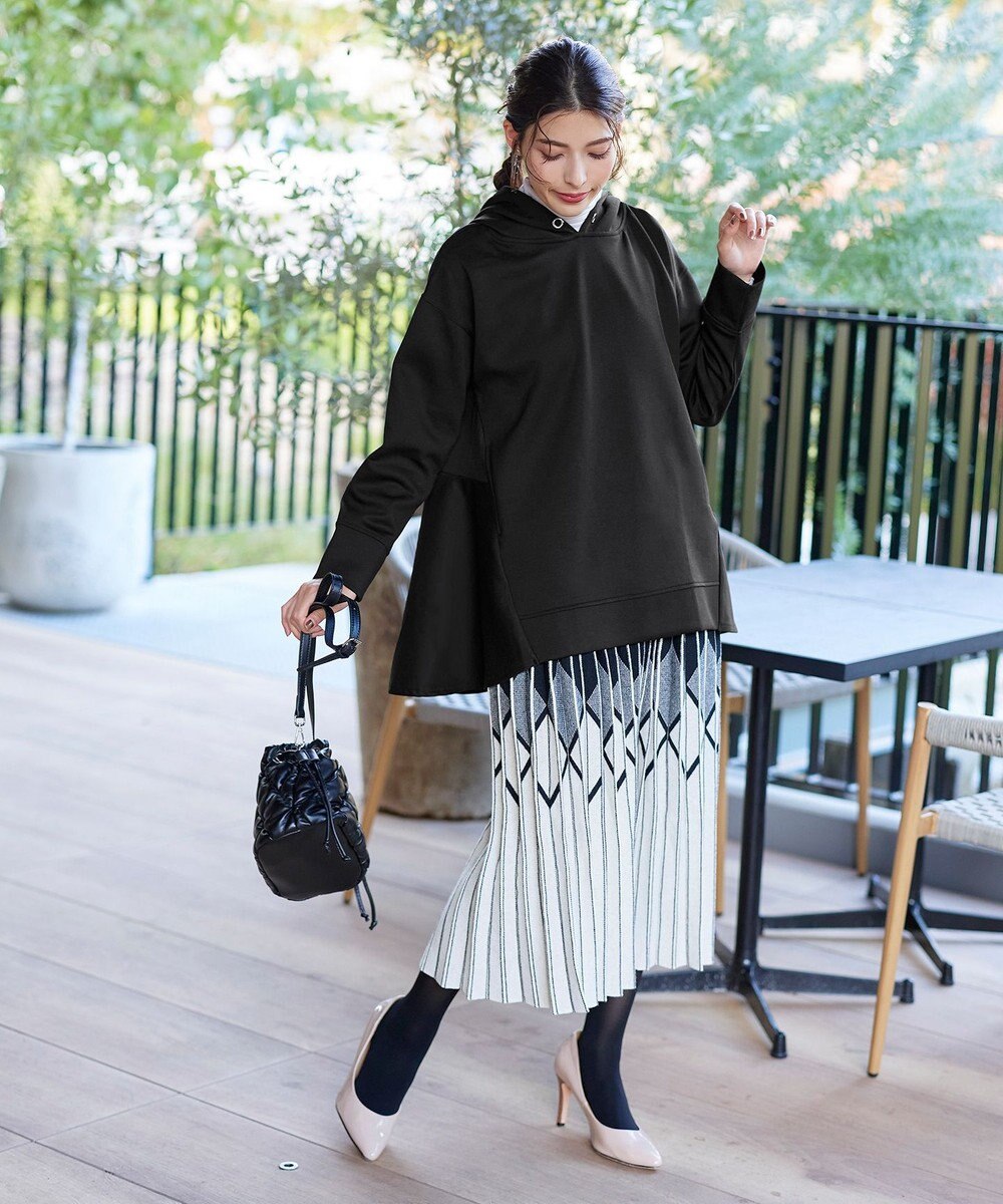 Tiaclasse 【洗える】バックフレアダンボールパーカー 