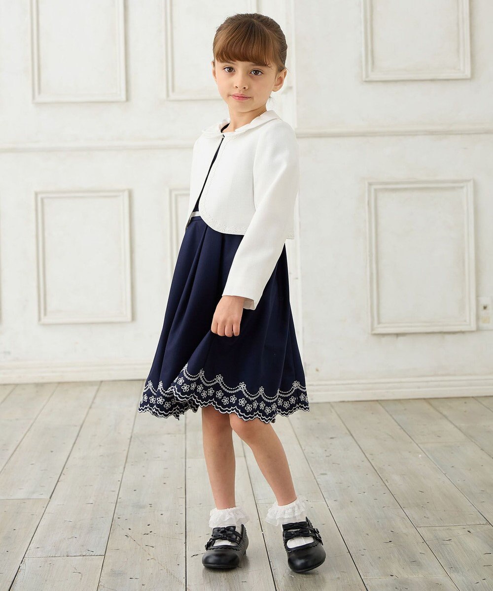 ANY KIDS 【2点セット】ジャケット＋裾刺繍ワンピース 