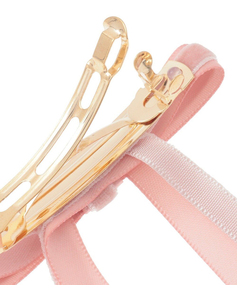 Maison de FLEUR ピンクマニアレイヤードリボンバレッタ 