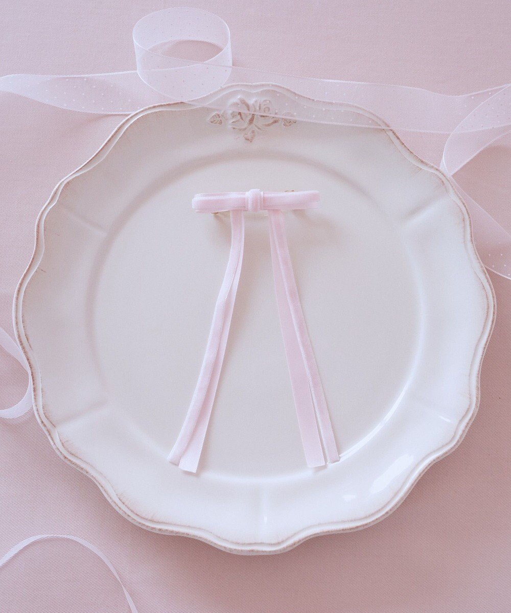 Maison de FLEUR ピンクマニアレイヤードリボンバレッタ 