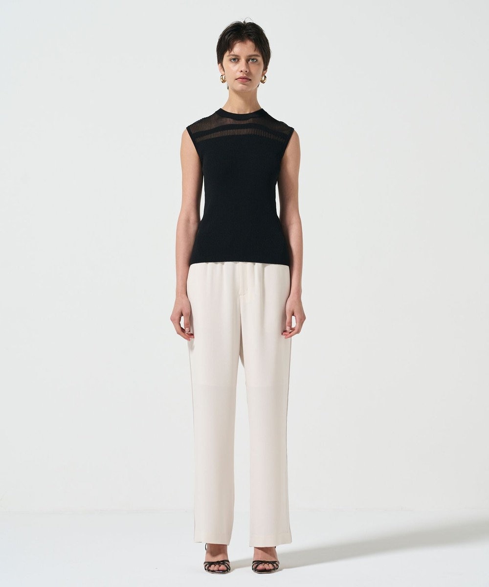 GRACE CONTINENTAL リブシアーニットトップ 