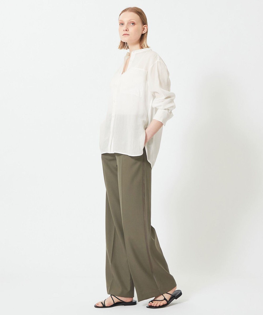 BEIGE， GENTIAN / スタンドカラーシャツ 