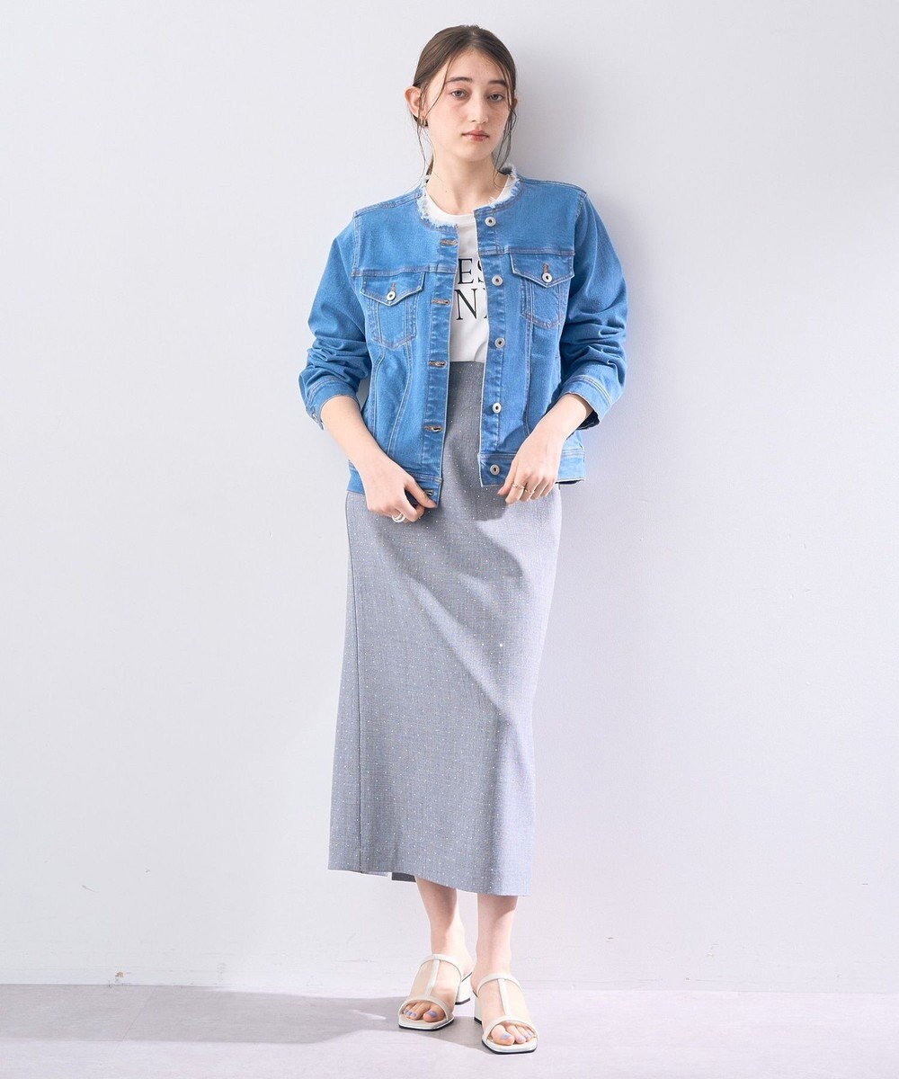 YECCA VECCA ノーカラーストレッチGジャン 