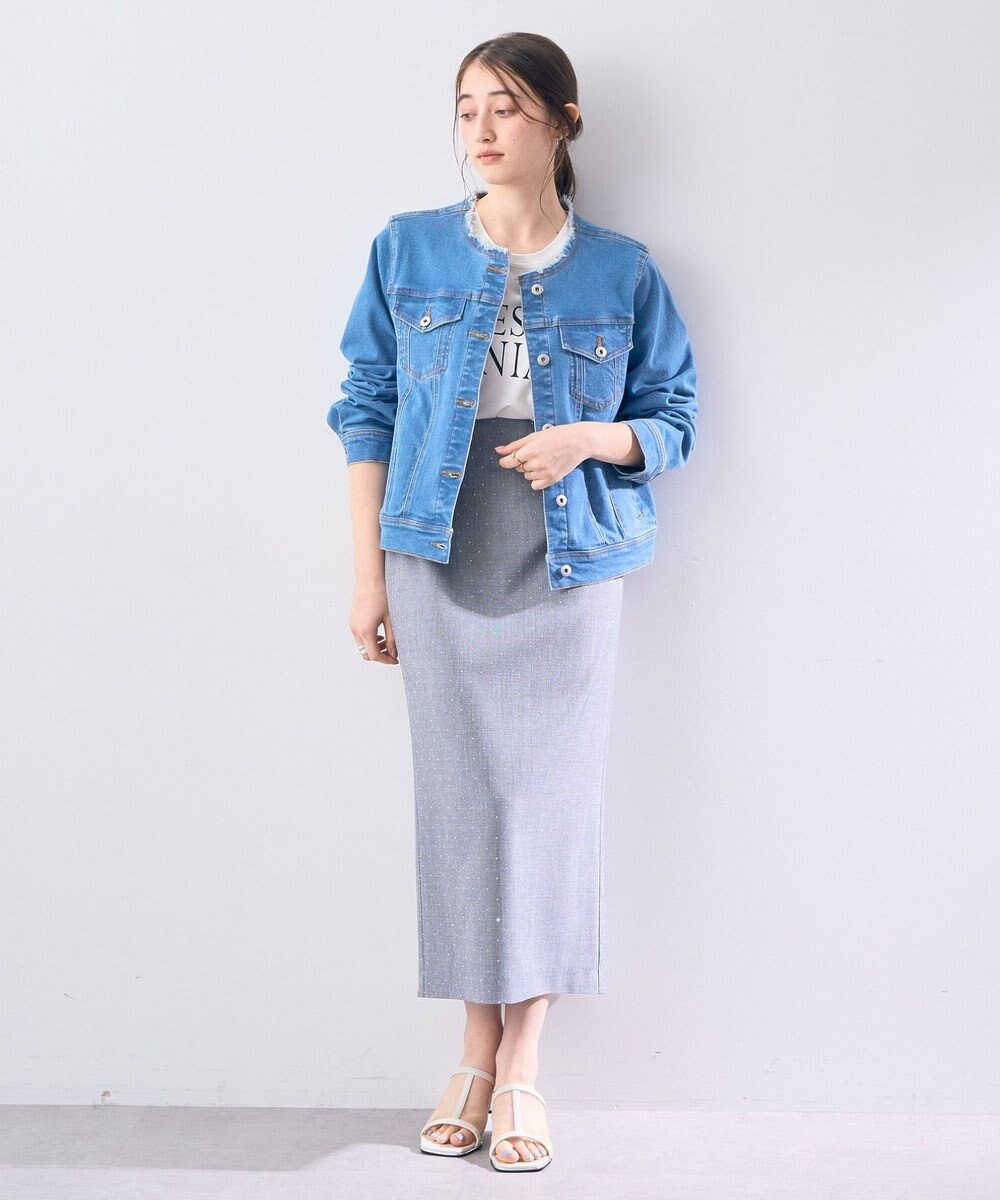 YECCA VECCA ノーカラーストレッチGジャン 