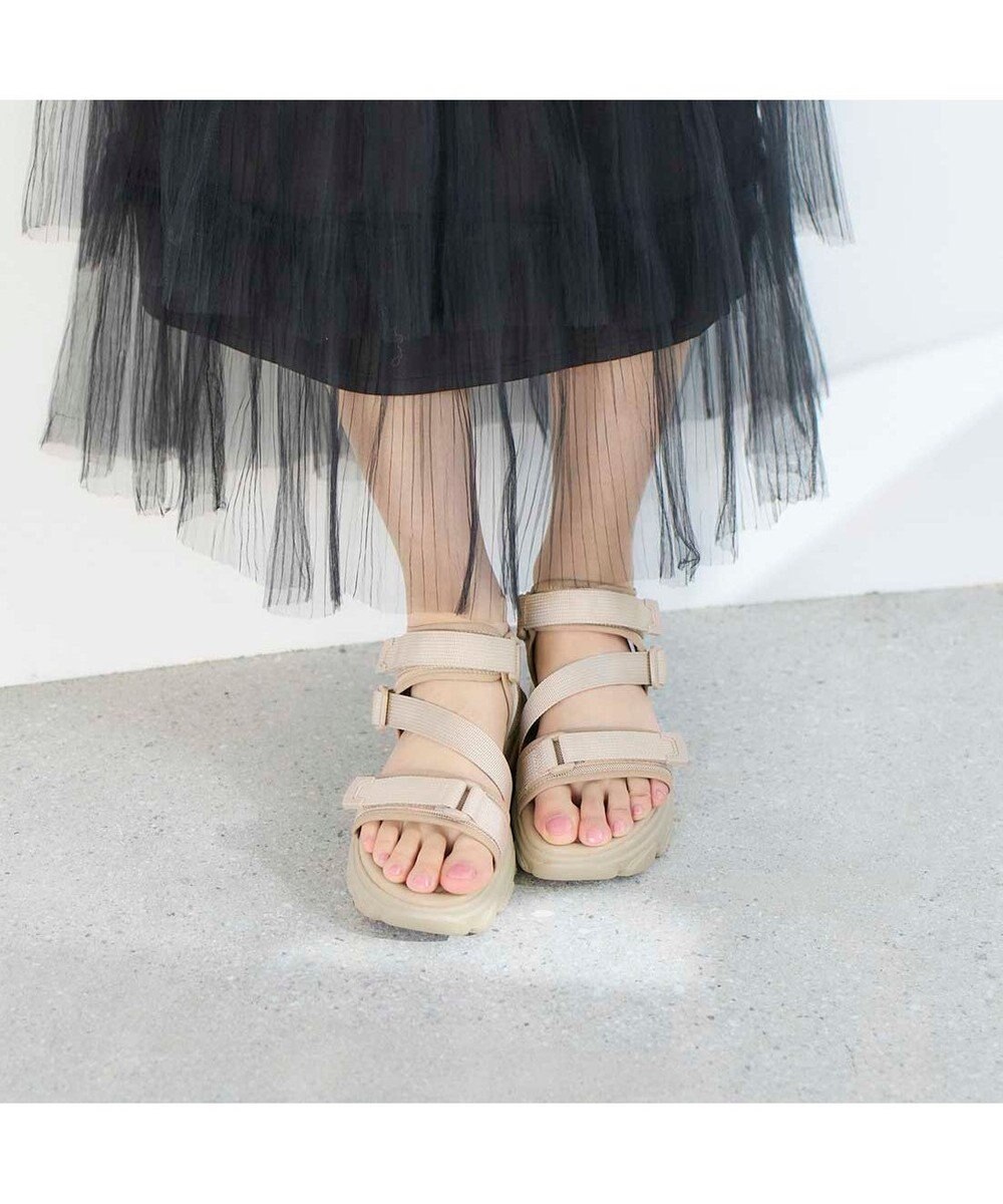 MODE ET JACOMO <noyau>トリプルベルクロ厚底スポーツサンダル 