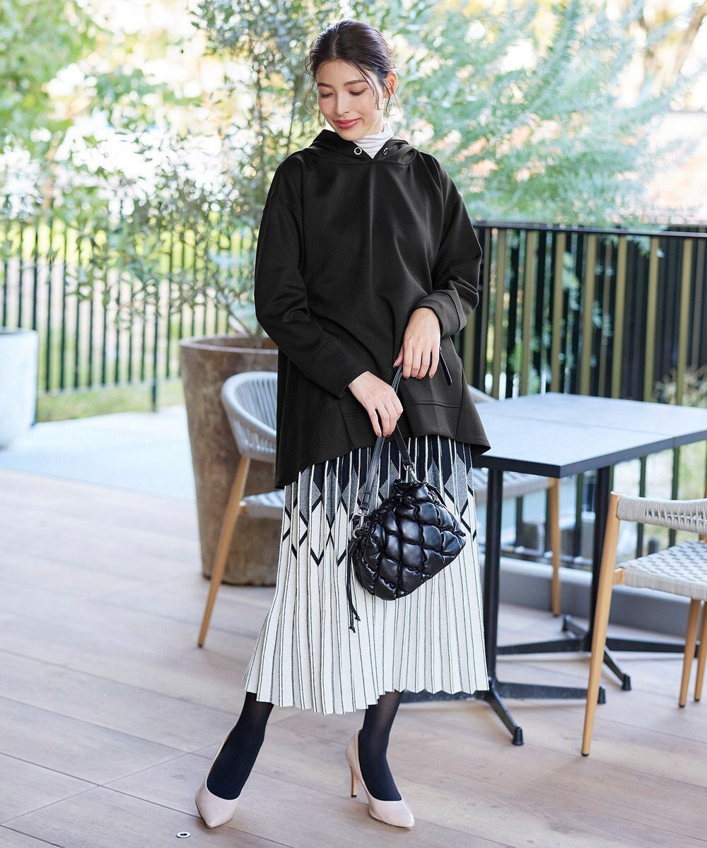 Tiaclasse 【洗える】バックフレアダンボールパーカー 