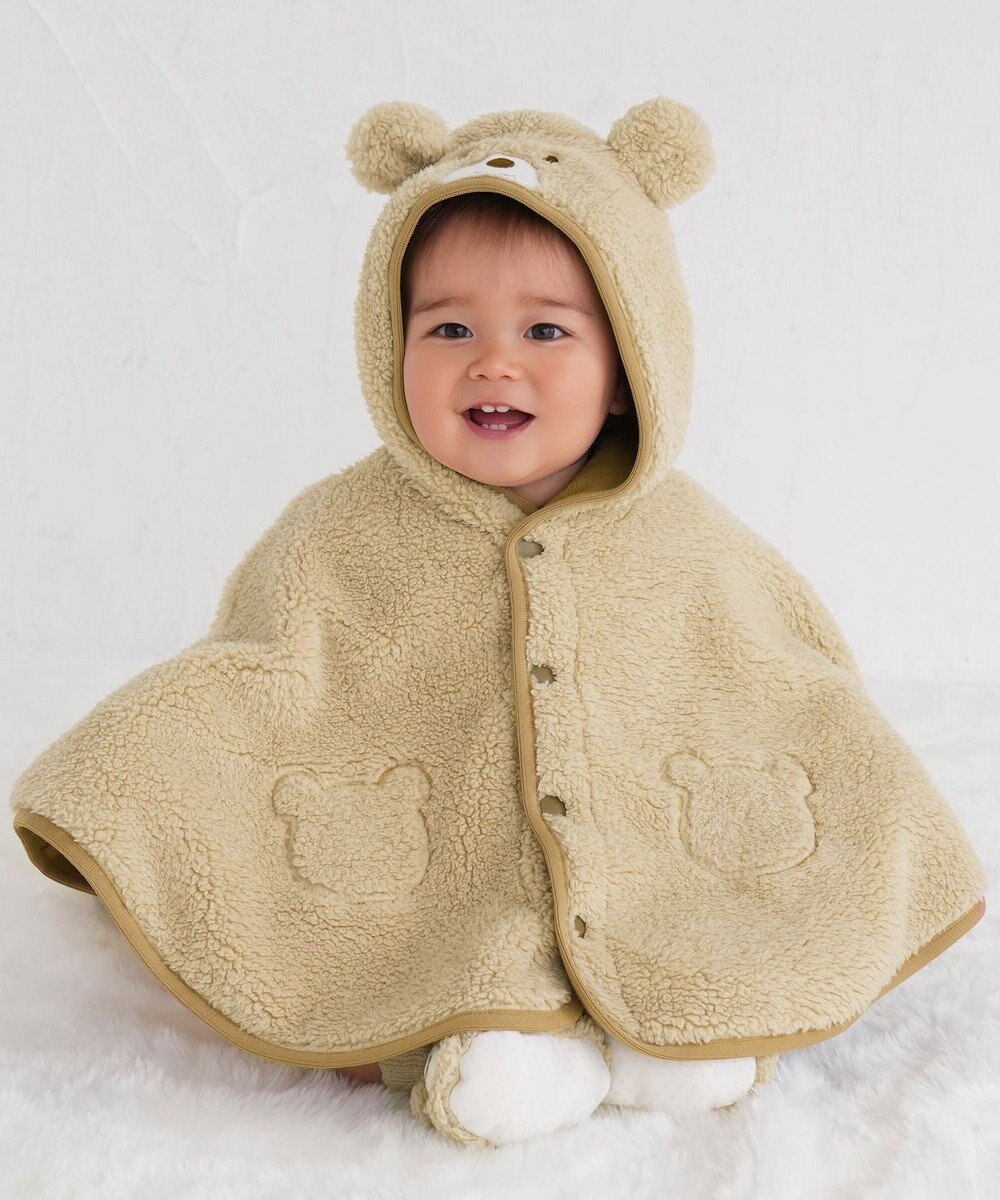 MIKI HOUSE HOT BISCUITS 【70-90cm】 もこくま顔ドン ボアマント 