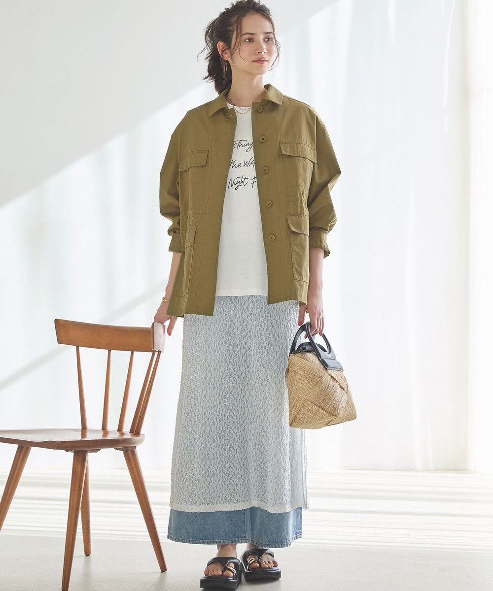 23区 L 【SLOW/一部店舗限定】リンクルレース レイヤード ワンピース 